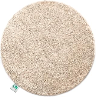 Floordirekt Bath Mat Sky Soft | angular and round | Bathroom Rug | Extra Fluffy | Non-slip and Quick Drying | Many Colours and Sizes (Round | Ø 120 cm, Beige)