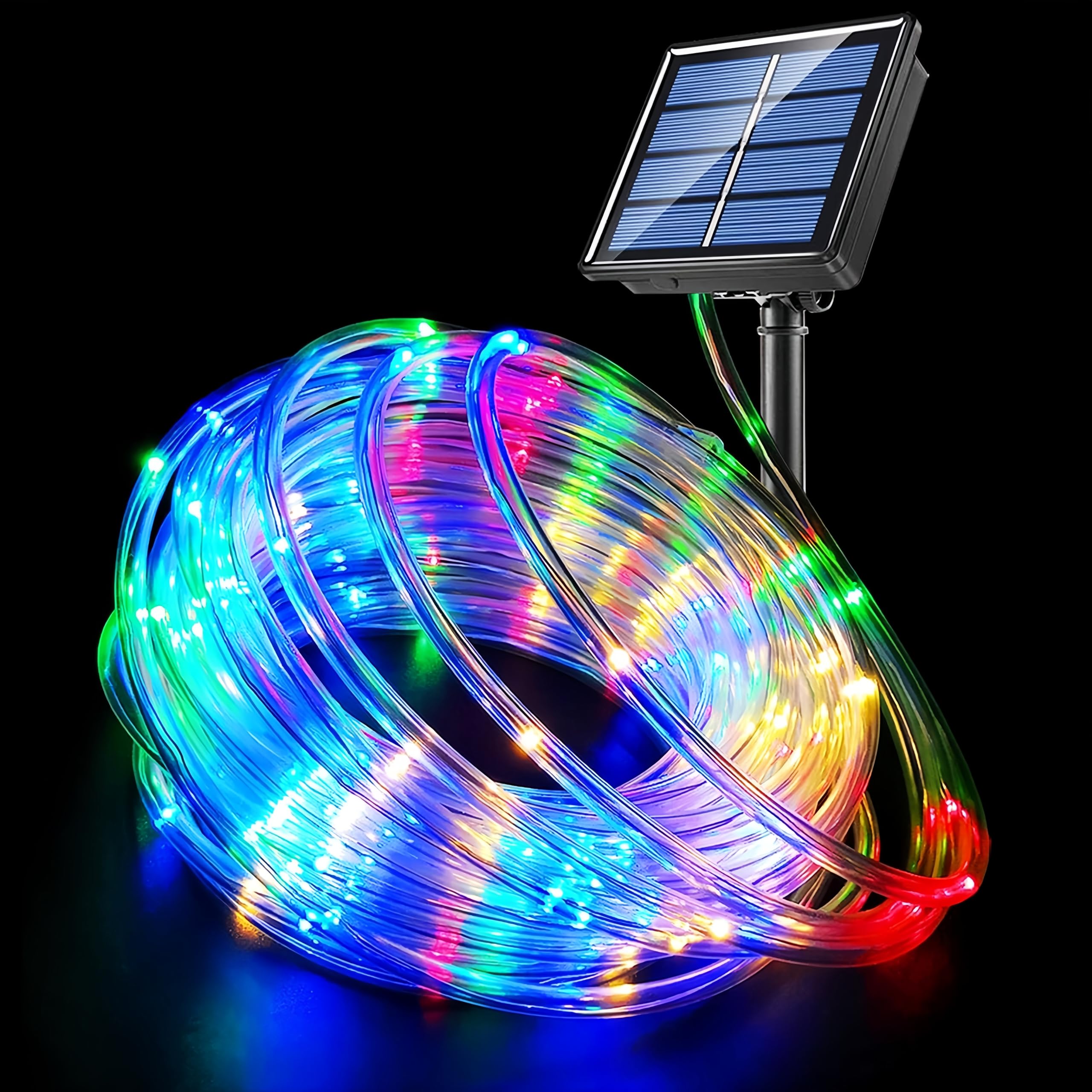 Clearhill Solar Rope Lights 20M/65ft Colorful 200LED 8 Modes Waterproof IP65 Outdoor Solar String Lights for Garden, Party, Home, Christmas, Halloween, Tree Decorations, Wedding, Holiday Lighting