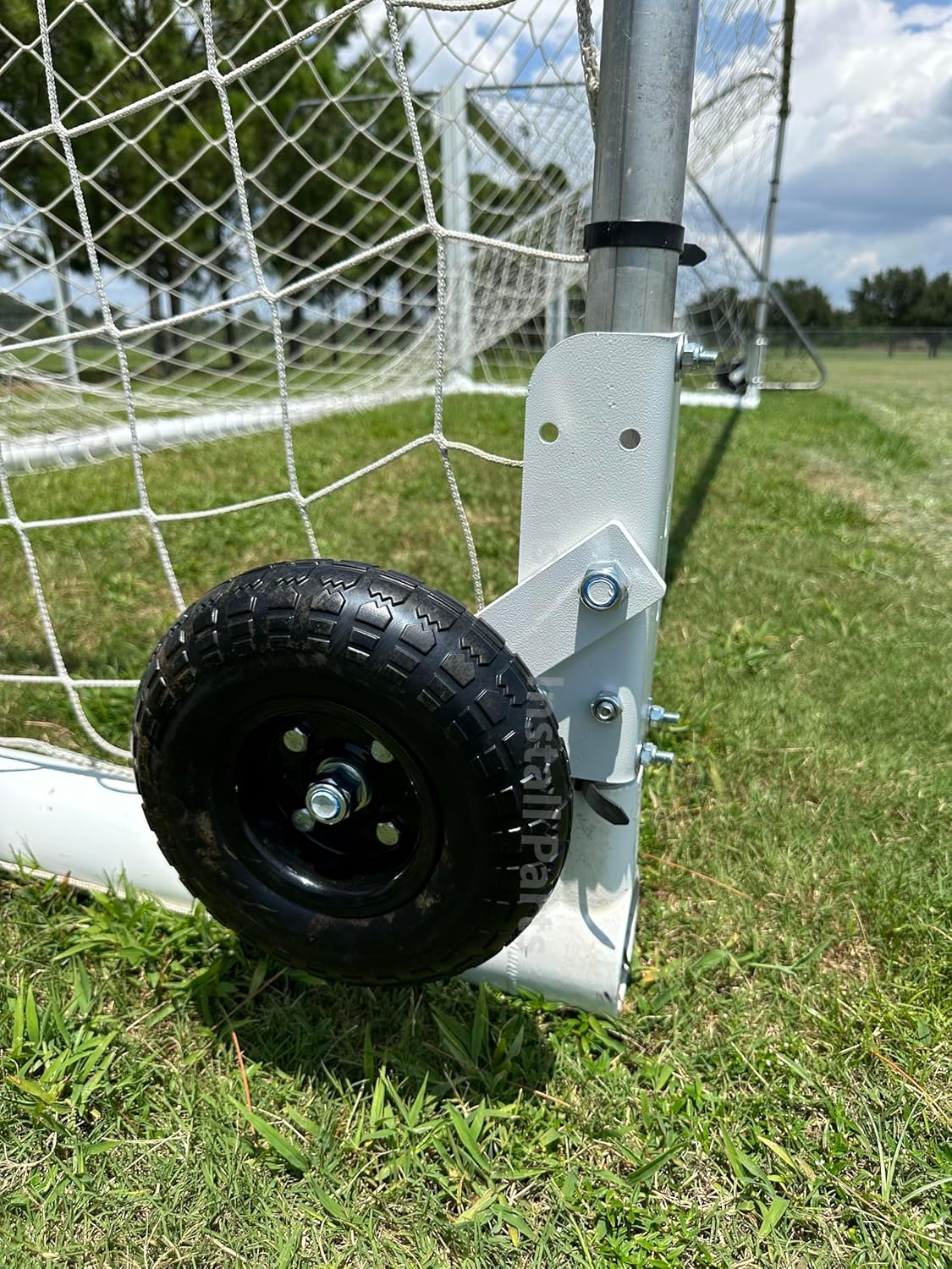 All Terrain Foam Tire Rotating Flip Over Mounting Wheel Kit for Portable Freestanding Soccer Football Goal Range Box Compatible with Alumagoal