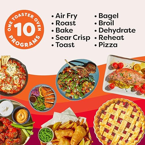 Miniatura 6 de Instant Pot No requiere precalentamiento* Horno tostador con freidora de aire de 6 rebanadas con tecnología InstantHeat, 10 en 1, freír al aire,