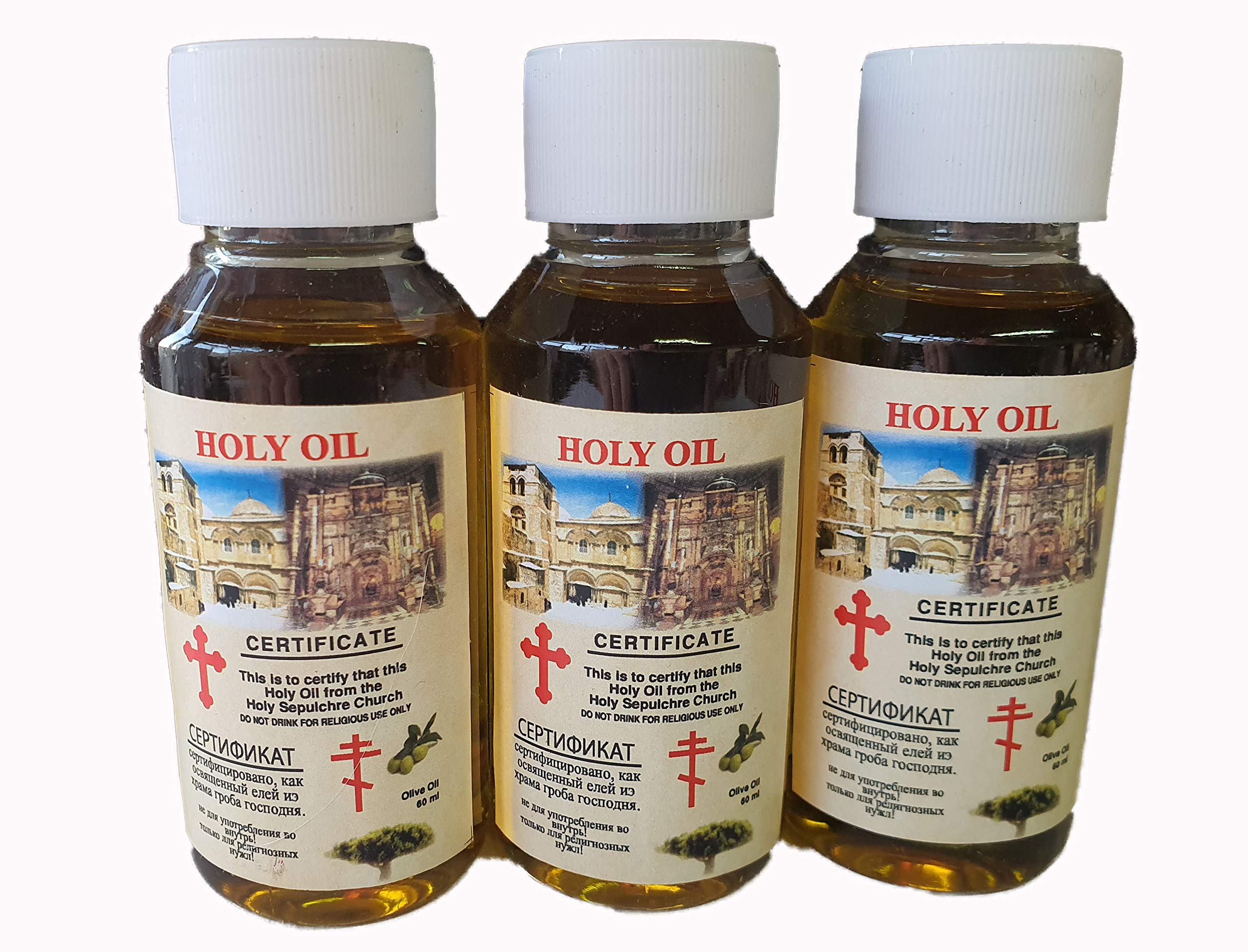 Jerusalem Lot of Three(3) Holy Sepulchre Anointing Oil 60ml