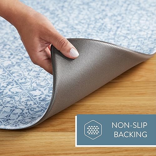 Miniatura 10 de TOWN & COUNTRY BASICS Comfort Plus - Tapete cómodo antifatiga, antifatiga, tapete para escritorio de pie, respaldo antideslizante, azul, 18 x 55