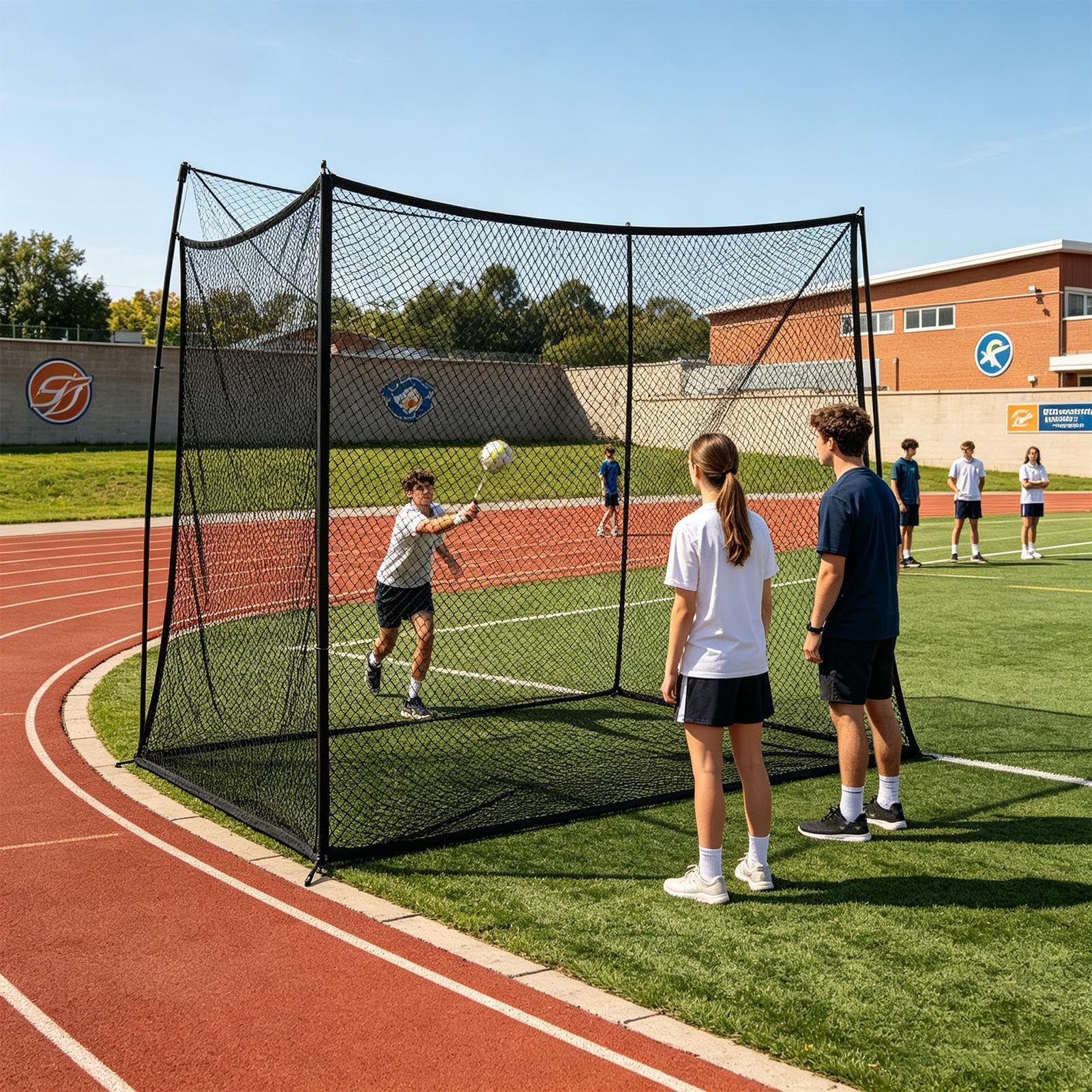 Red de sóftbol para práctica de fútbol al aire libre