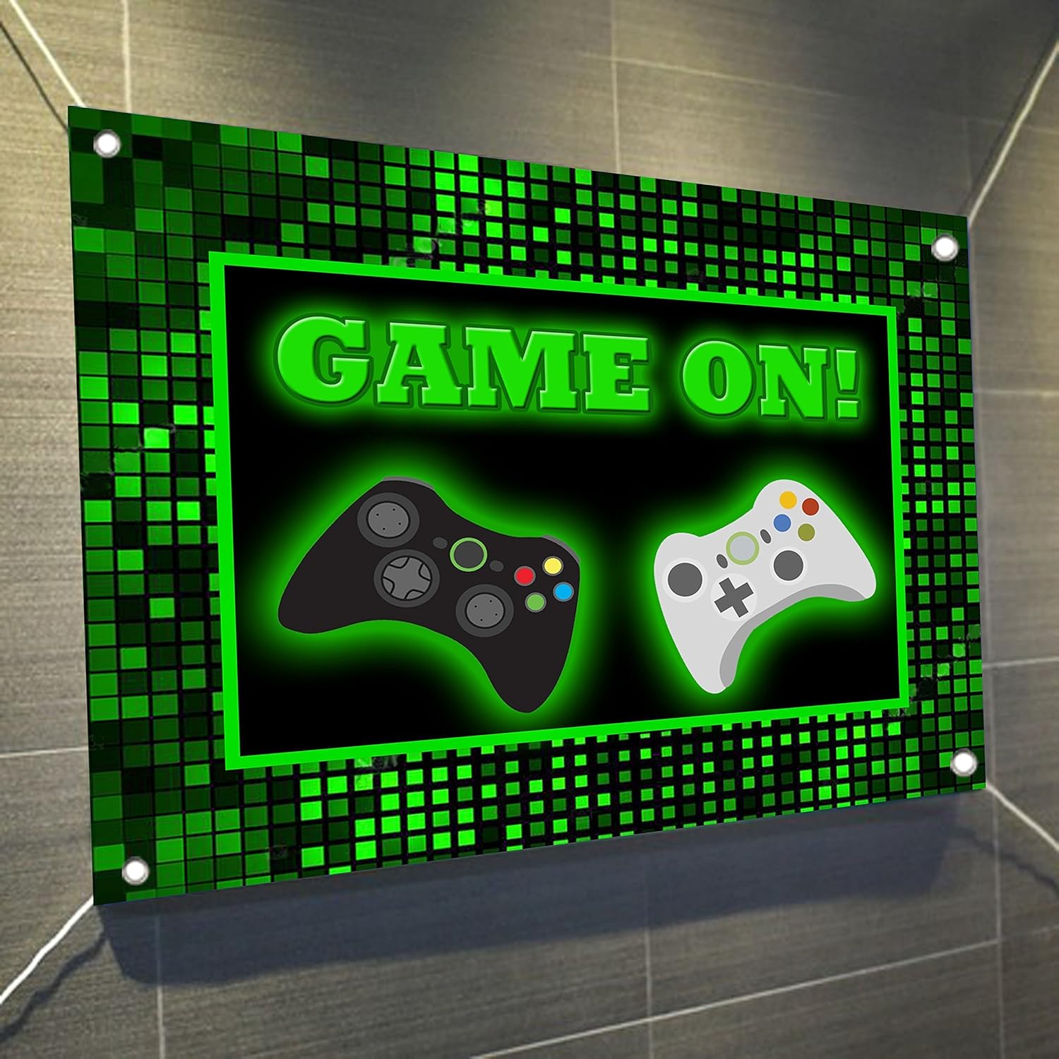 Game On Banner Video Game Controller Large Vinyl Indoor or
