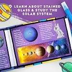 National Geographic Kids Window Art Kit - Stained Glass Solar System Arts & Crafts Kit with Glow in The Dark Planets, Suncatchers, Space Room Décor