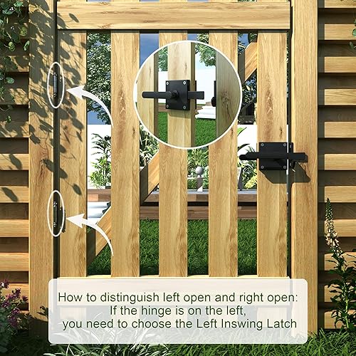 Miniatura 9 de Sdstone Pestillo de puerta resistente para valla de madera, pestillo de puerta de aluminio de dos lados para valla al aire libre, cerrojo de puerta