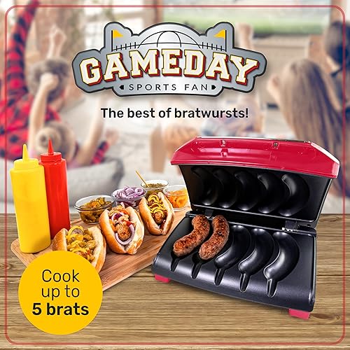 Miniatura 2 de Nostalgia Parrilla eléctrica de 5 eslabones con bandeja de goteo de aceite, asa de transporte y almacenamiento de cables, cocina carne de res, pavo,