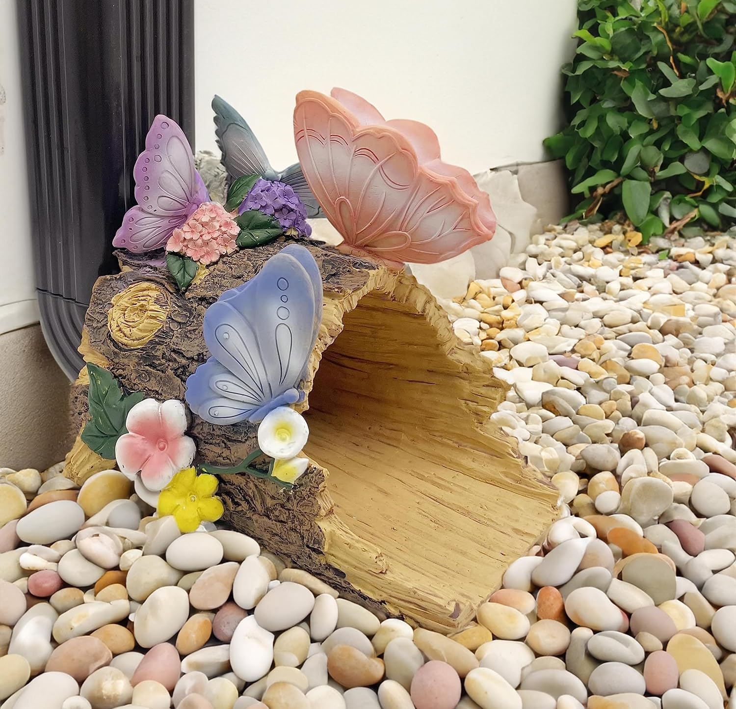 Butterfly Sculpture Gutter Diverter Rain,Deco Gutter Extension Downspout, Eco-Friendly Resin Gutter Extender Diverter,Splash Block, Perfect Rain Gutter Downspout Extension for 3"x4" Downspouts