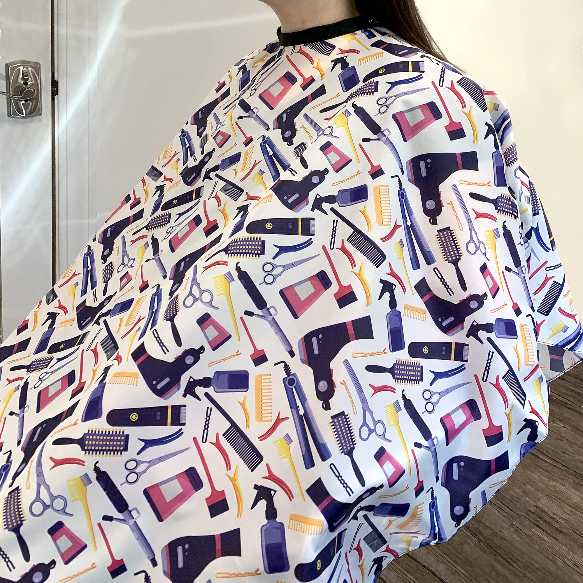 Plum Hill Hair Salon Cape, Waterproof Hairdresser Cape, Stylist Cape, Hair Cutting Cape with Snaps, Women's Shampoo Capes