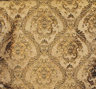 Damask Tapestry Chenille Fabric - Upholstery Fabric, L.Gold - 60" Width - Sold BTY