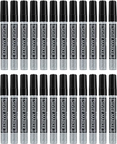 Pilot Marcador de pintura permanente metálico plateado, punta media, 2-DOZEN (41800)