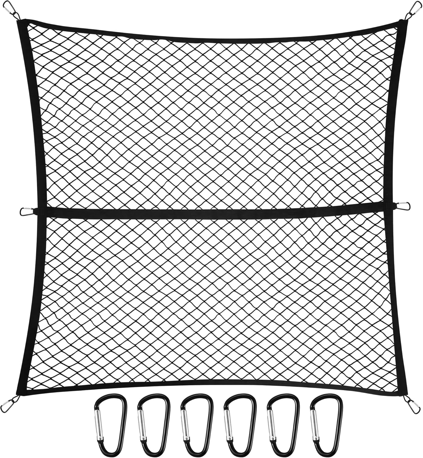Cargo Net for Pickup Truck Bed for Ford F150 F250 F350 Super Duty 2000-2025 2026 Accessories Mesh Organizer Stretchable 4'x4' to 7'x7' Netting Highly Elastic