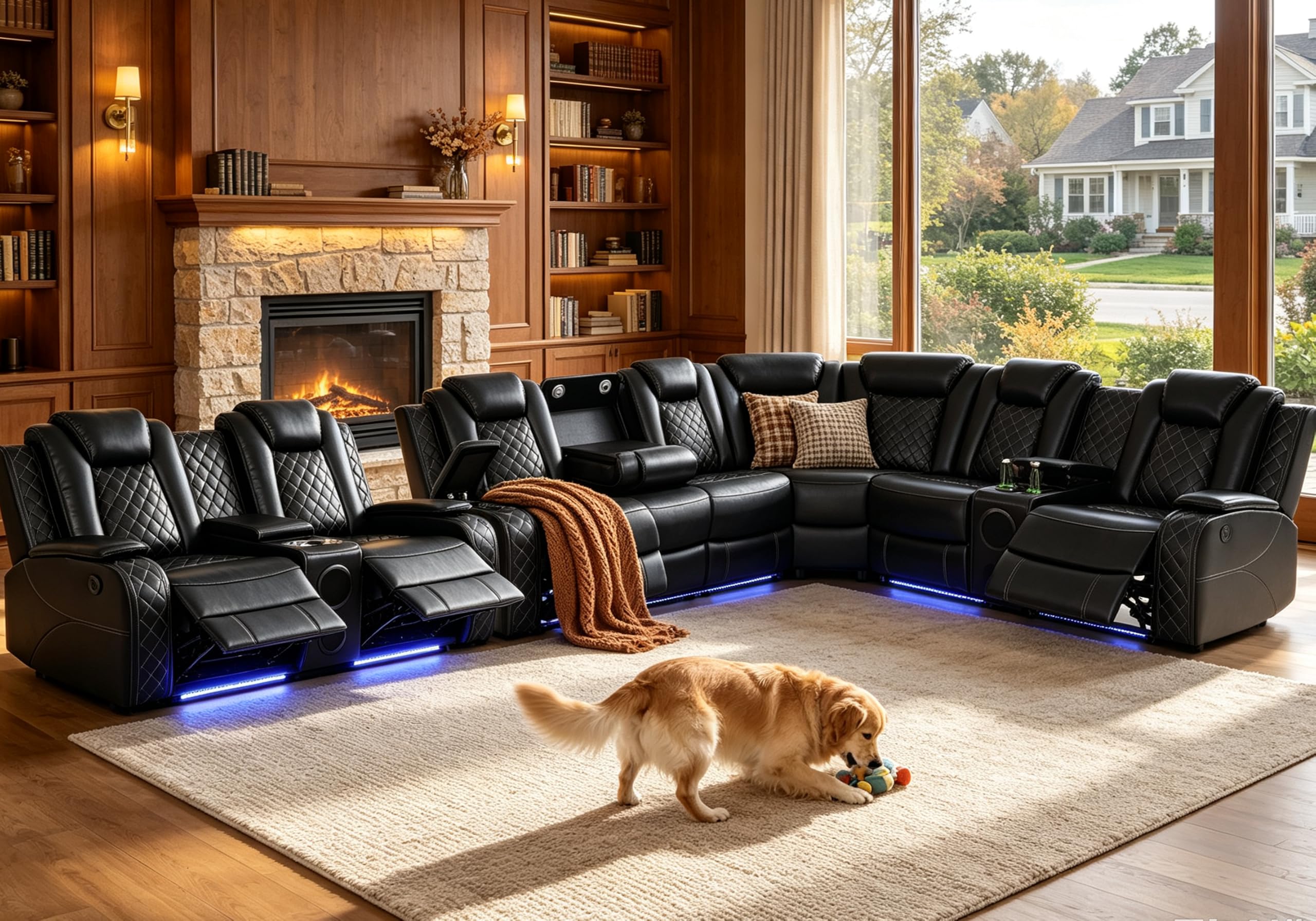 Blk‑gloss / Sectional+Loveseat