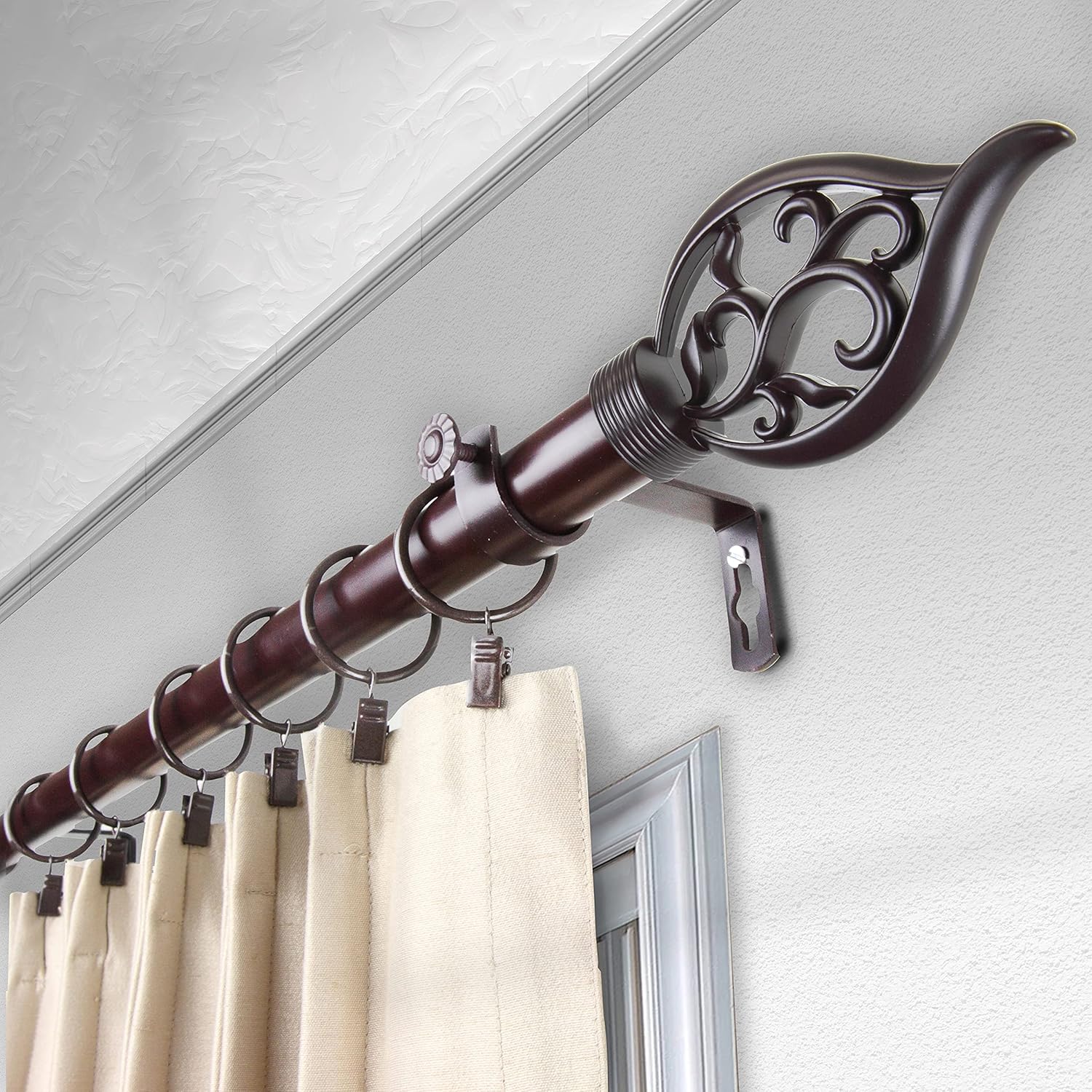 Elly 1" Single Curtain Rod 28-48 inch - Gold