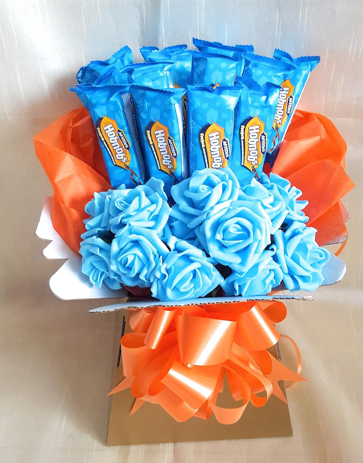 Chocolate Bouquet Hobnob Flapjack Orange & Blue Sweet Gift Hamper