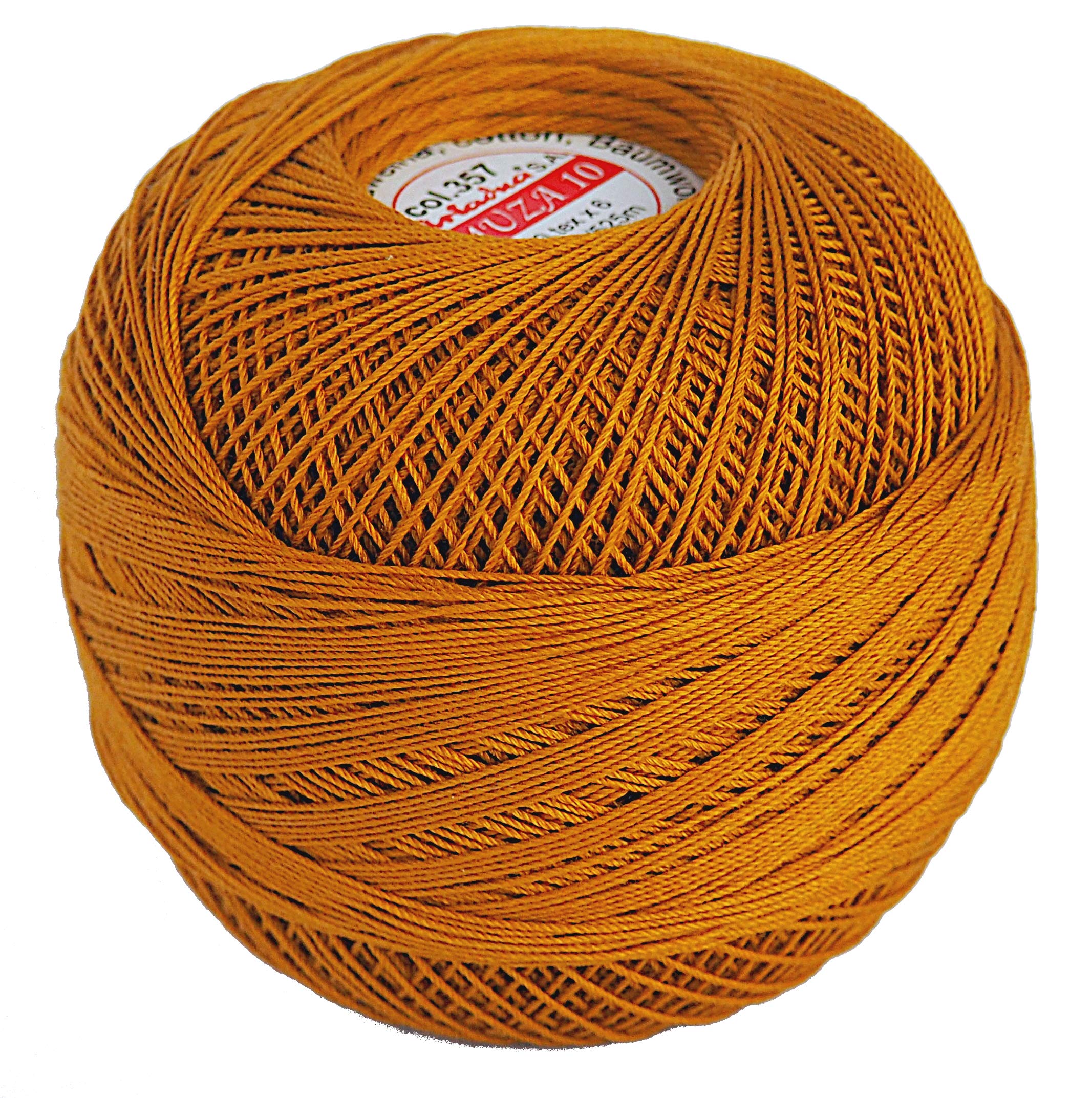 Luxurious Feel Crochet and Knitting Size 10, Fine Thread (574yd / 525m) Cotton Crochet Yarn (3.52oz / 100g (Mustard (357))