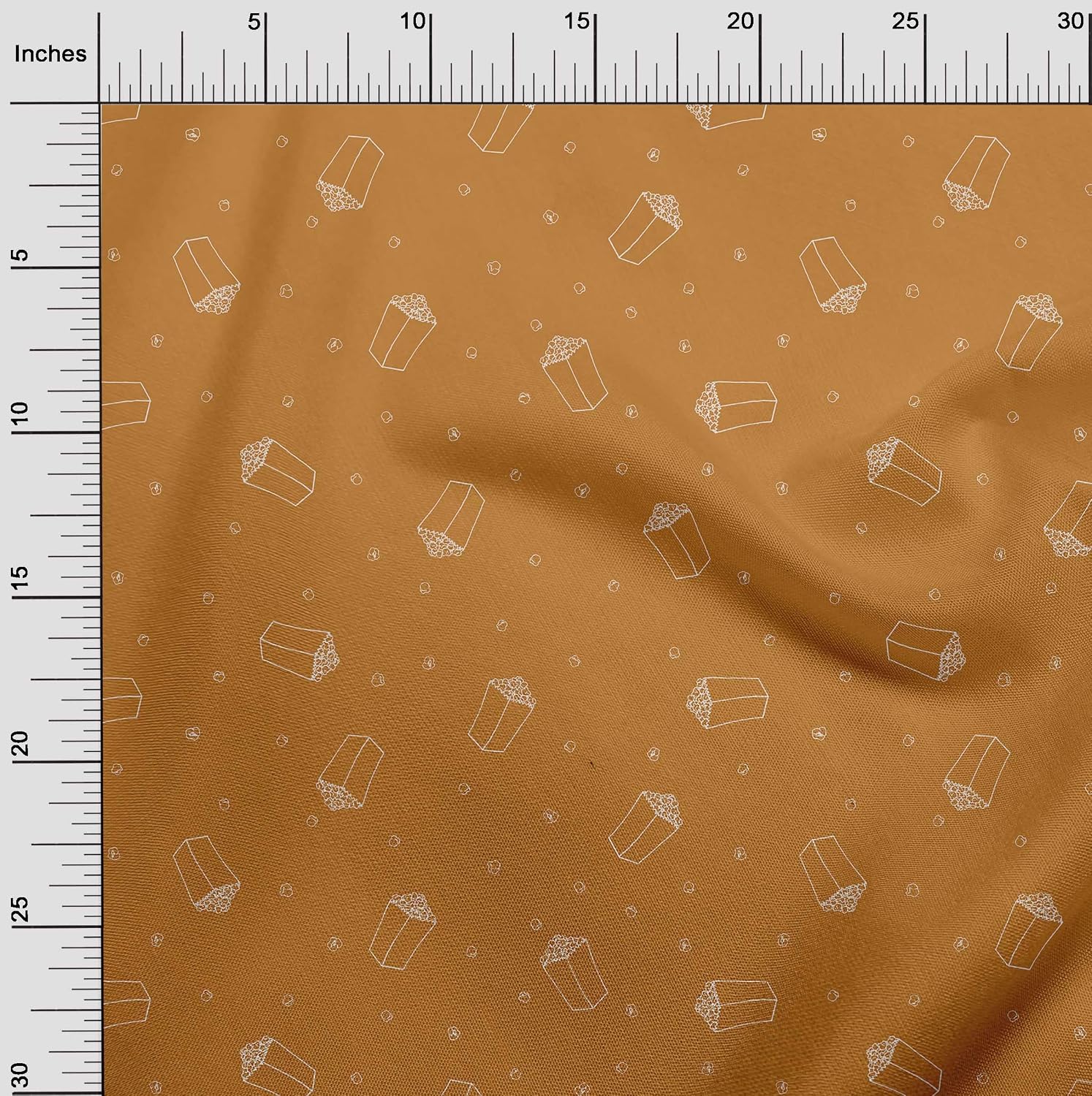 oneOone Georgette Viscose Orange Fabric Retro Popcorn Quilting Supplies Print Sewing Fabric By The Yard 42 Inch Wide-225
