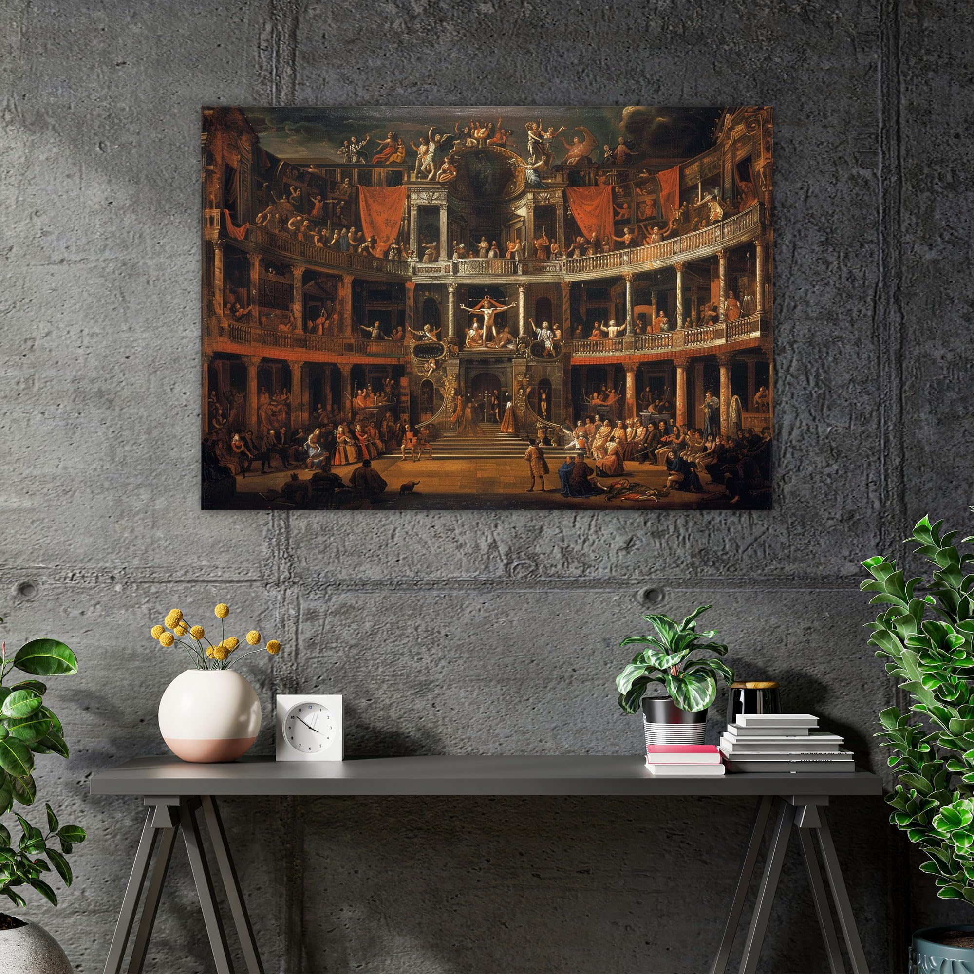 Painted Anarchy Opera House Performance Wall Art - barok, sztuka ścienna, dekoracja domu, malarstwo w stylu barokowym, 45 cm x 30 cm