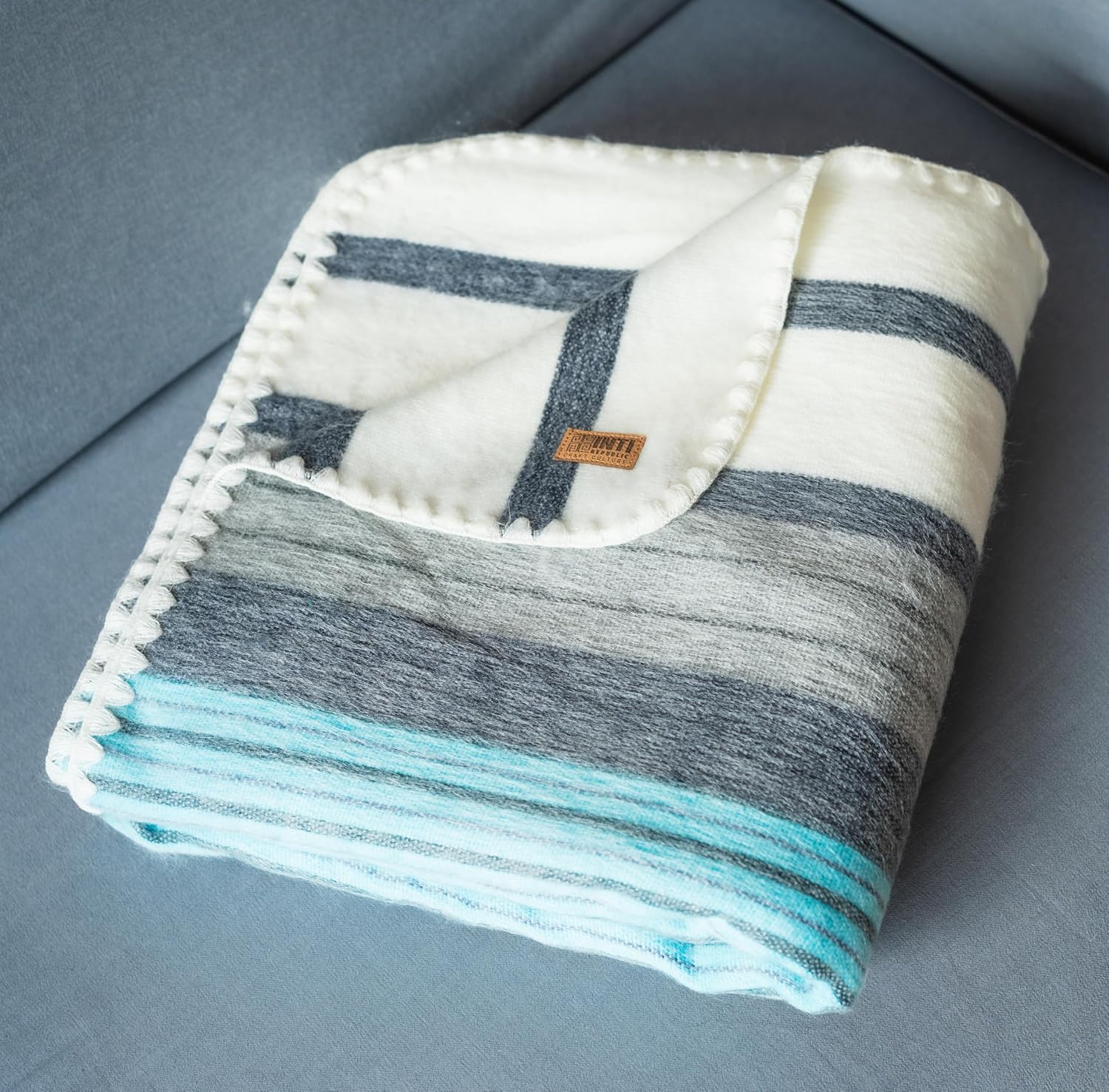 Alpaca Wool Throw Blanket | Ultra Soft, Lightweight, Warm, Breathable, Non-Itchy | Classic, Elegant-Minimalist Design for Bed, Couch, Travel, or Gift | 90" L x 64" W (Earth Tones)