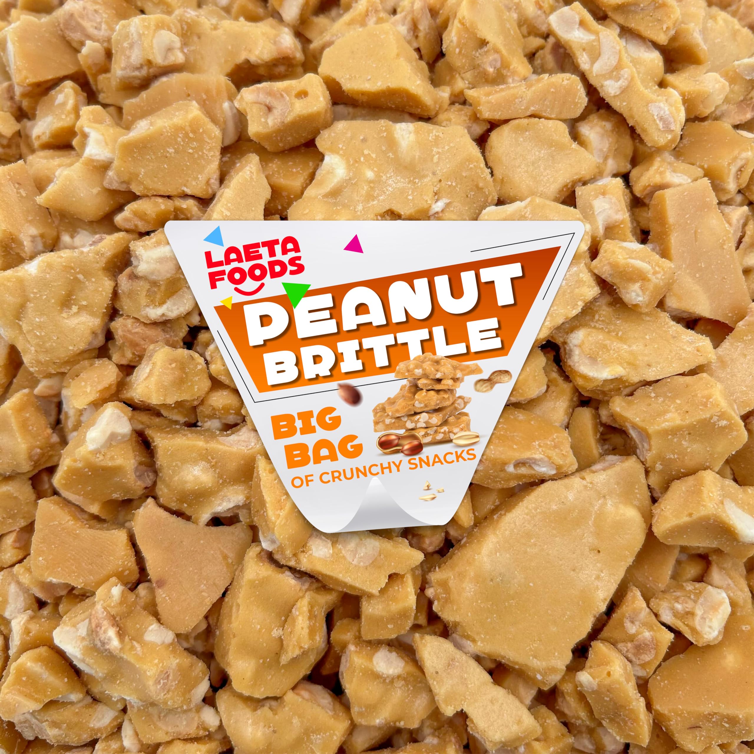 Peanut Brittle Candy | 1 Pound Bag | Old-Fashioned Delight