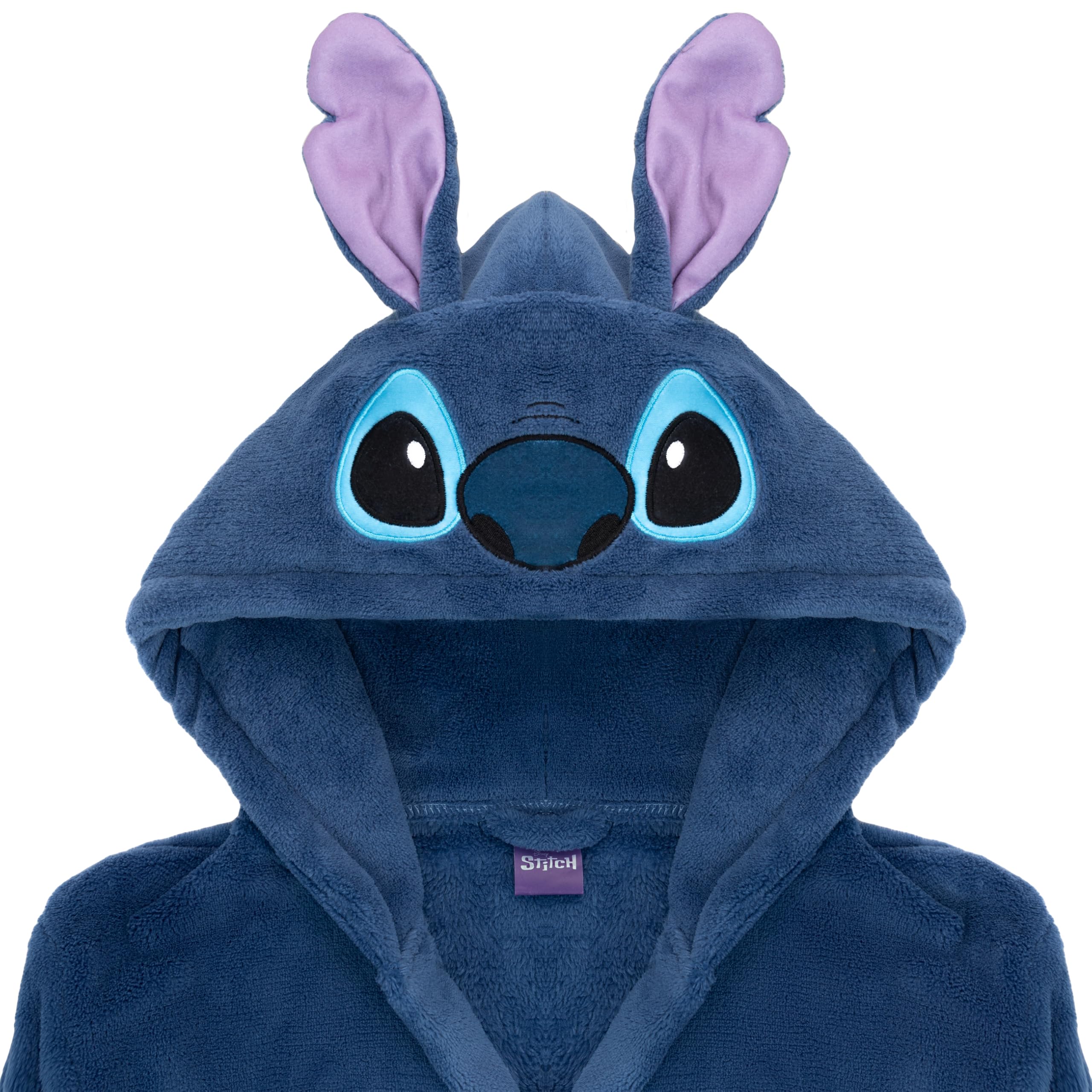 Accappatoio in pile blu con cappuccio per bambine Lilo e Stitch