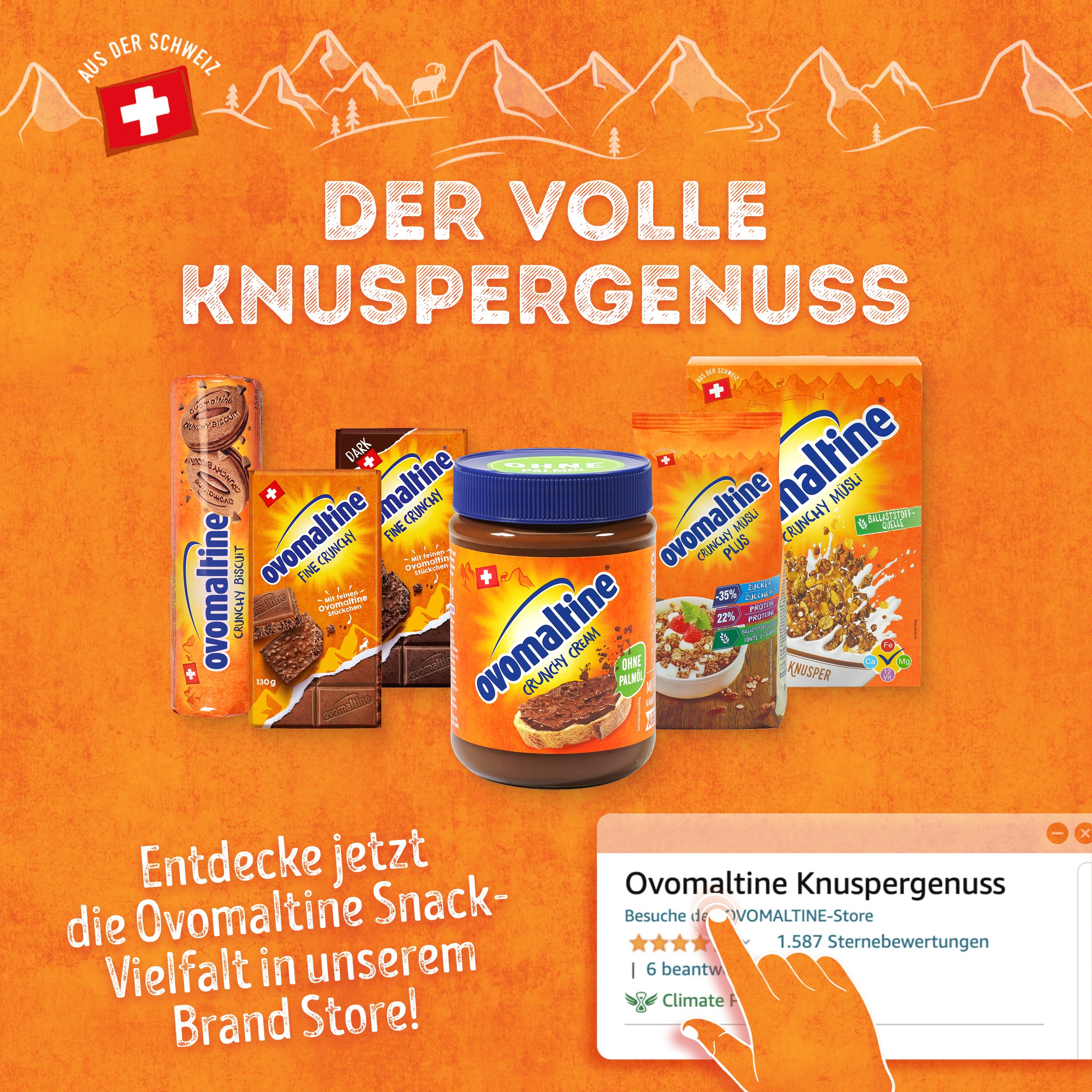 OVOMALTINE Kakao-Pulver Tassenportion in Beuteln mit dem einzigartigen Geschmack nach Malz und hochwertigem Cacao nachhaltig - einzeln verpackt für heiße Schokolade (100 x 18g)