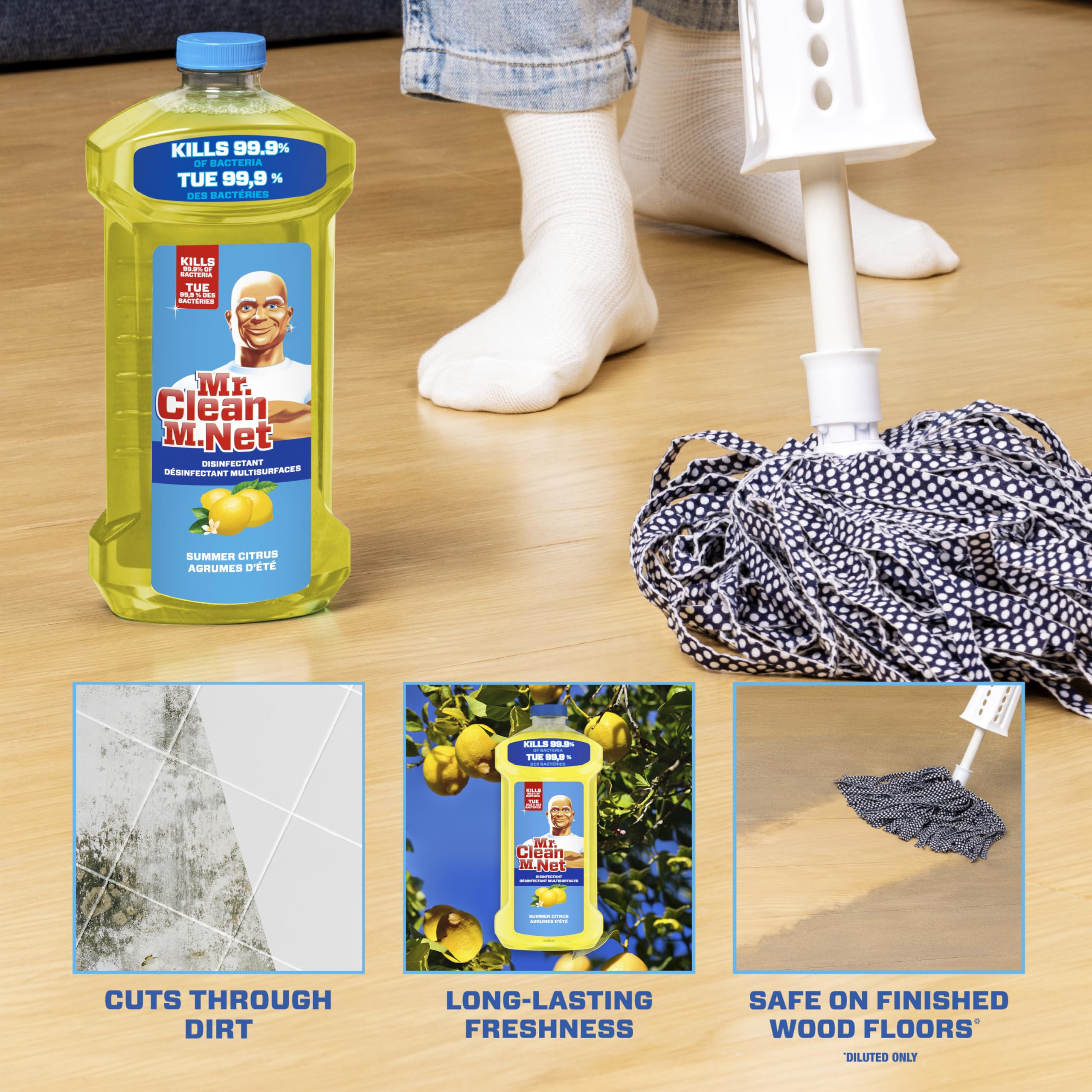 CLEANS THE BACTERIA ソノシート付 Mr. Clean Antibacterial Multi Surface Cleaner