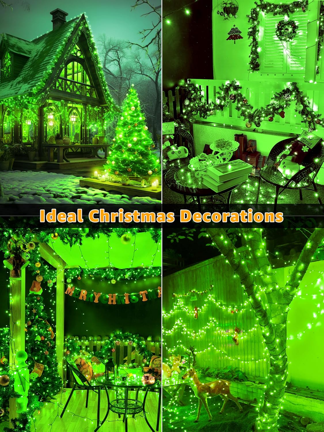 500 LED 164 FT Christmas Lights, Waterproof Outdoor String Lights with Remote and Timer, Christmas Tree Lights with 8 Modes Dimmable, Fairy Lights for Holiday Decor (Green) - Image 7