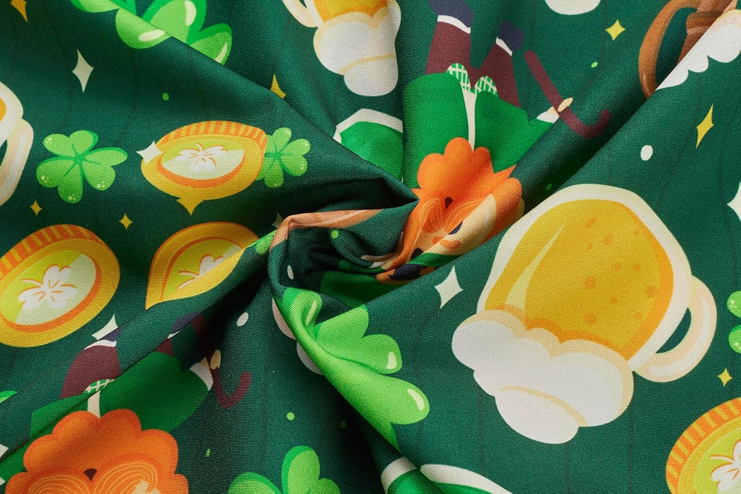 ENVMENST Mens St.Patrick's Day Shirt Irish Clover Printed Casual Short Sleeve Hawaiian Button Up Shirts - Image 5