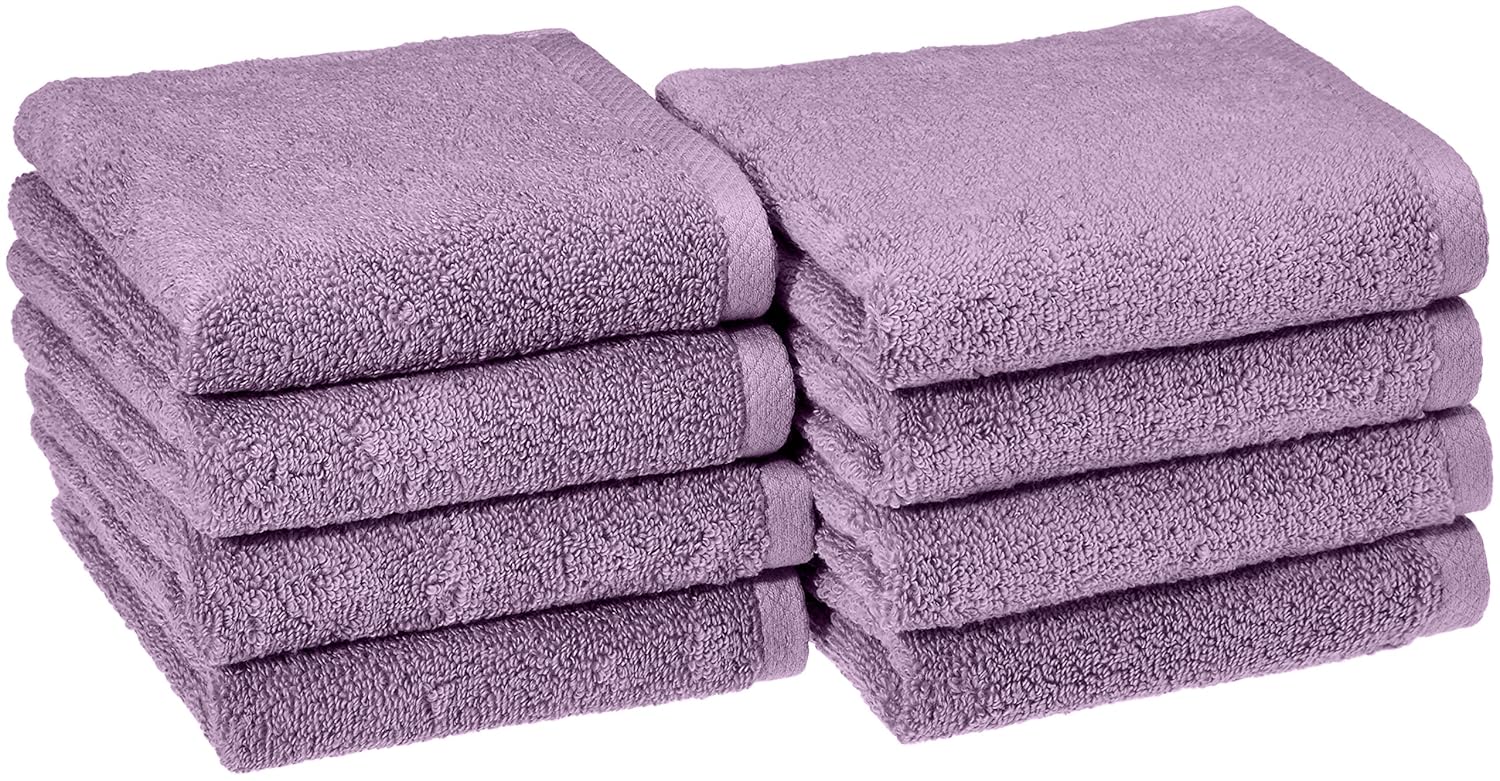 AmazonBasics QuickDry Hand Towels 100 Cotton 400 GSM Pack of 8, Lavender Amazon.in