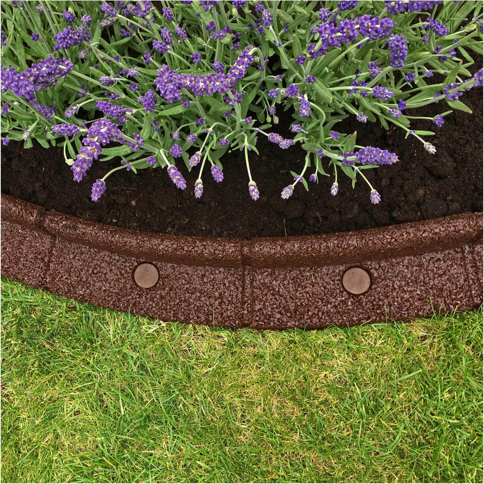 FlexiBorder - Lawn Edging - Flexible Garden Edging Border for Grass Lawns - Pathways - Raised Borders - Artificial Grass - Brown - 6 x 1m Lengths