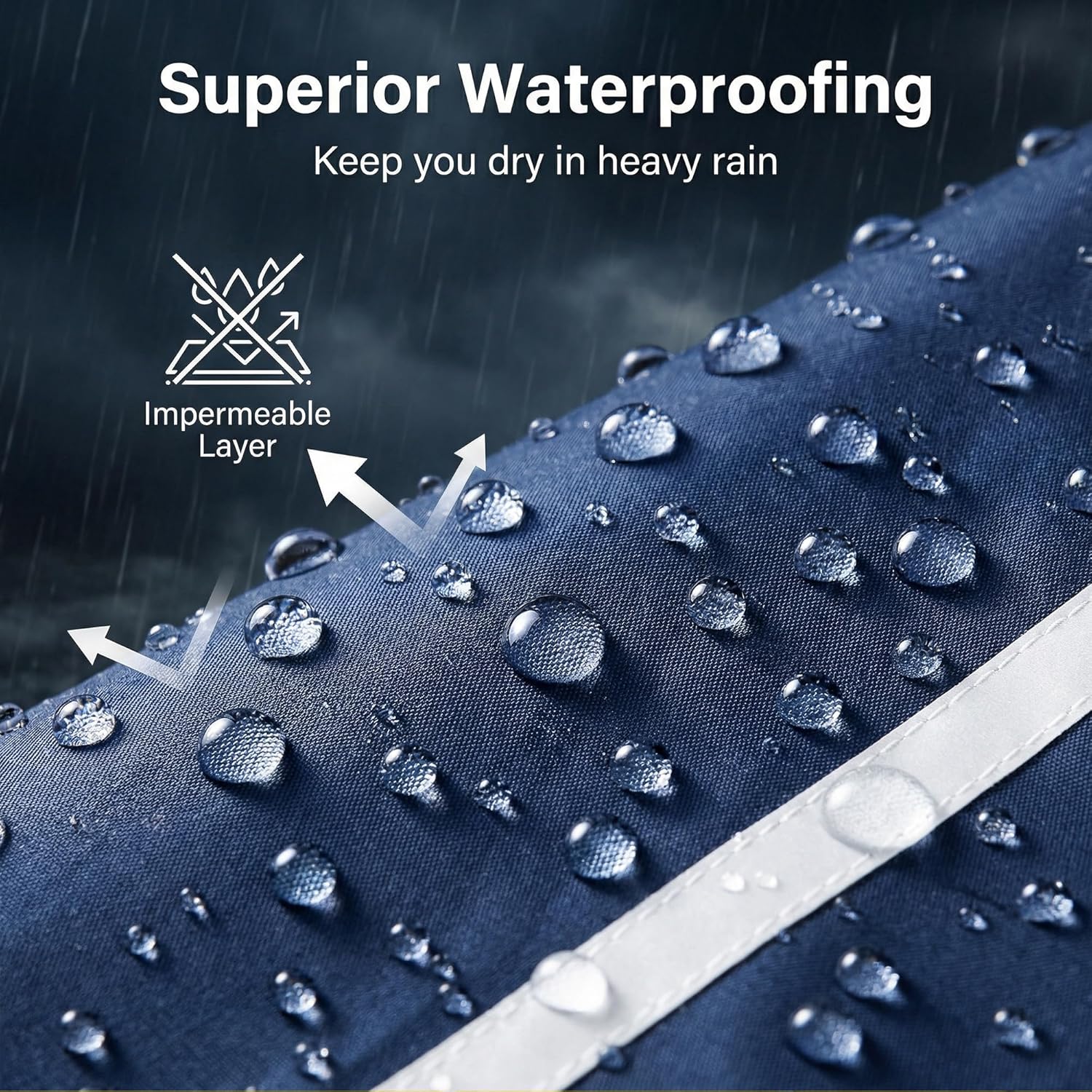 Men's Waterproof Rain Jacket Lightweight Packable-Hooded Windbreaker for Hiking, Fishing, Travel Outdoor Activities - Image 3