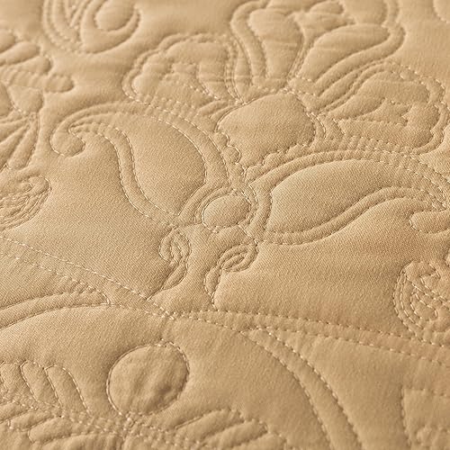 Miniatura 6 de HoneiLife - Colcha bordada tamaño King - Juego de edredón de microfibra de 3 piezas, colchas ligeras, cubrecamas reversibles, funda de cama retro,