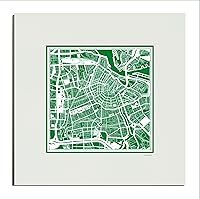 Vista 126 de O3 Design Studio Mapa de corte de papel Madrid negro mate de 20 x 20 pulgadas