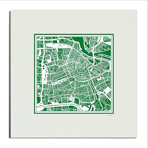 Miniatura 126 de O3 Design Studio Mapa de corte de papel Madrid negro mate de 20 x 20 pulgadas