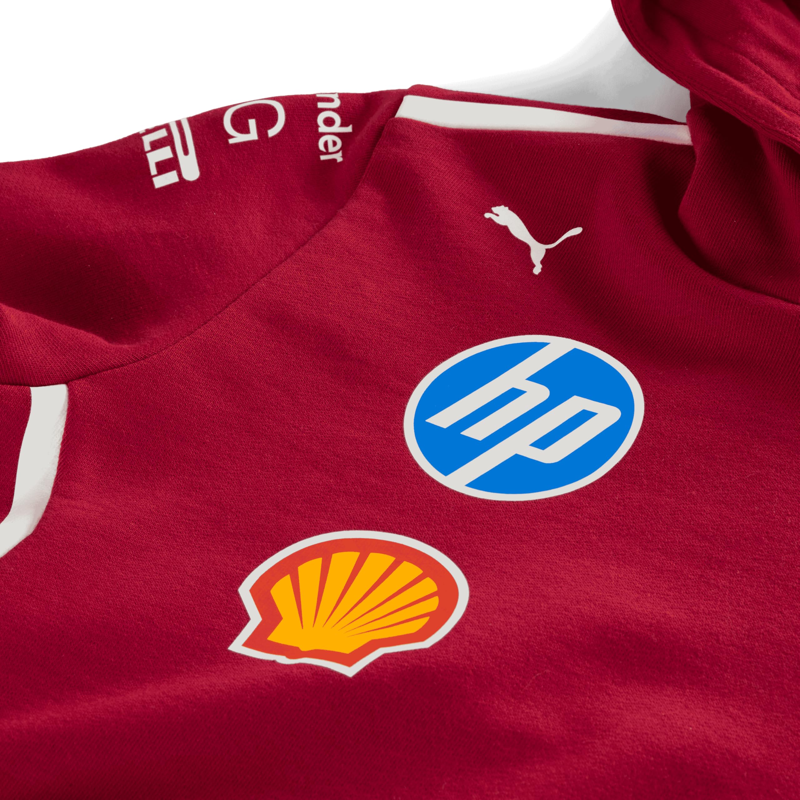 PUMA Scuderia Ferrari F1 Felpa con Cappuccio Team Bambino 2025 Rosso
