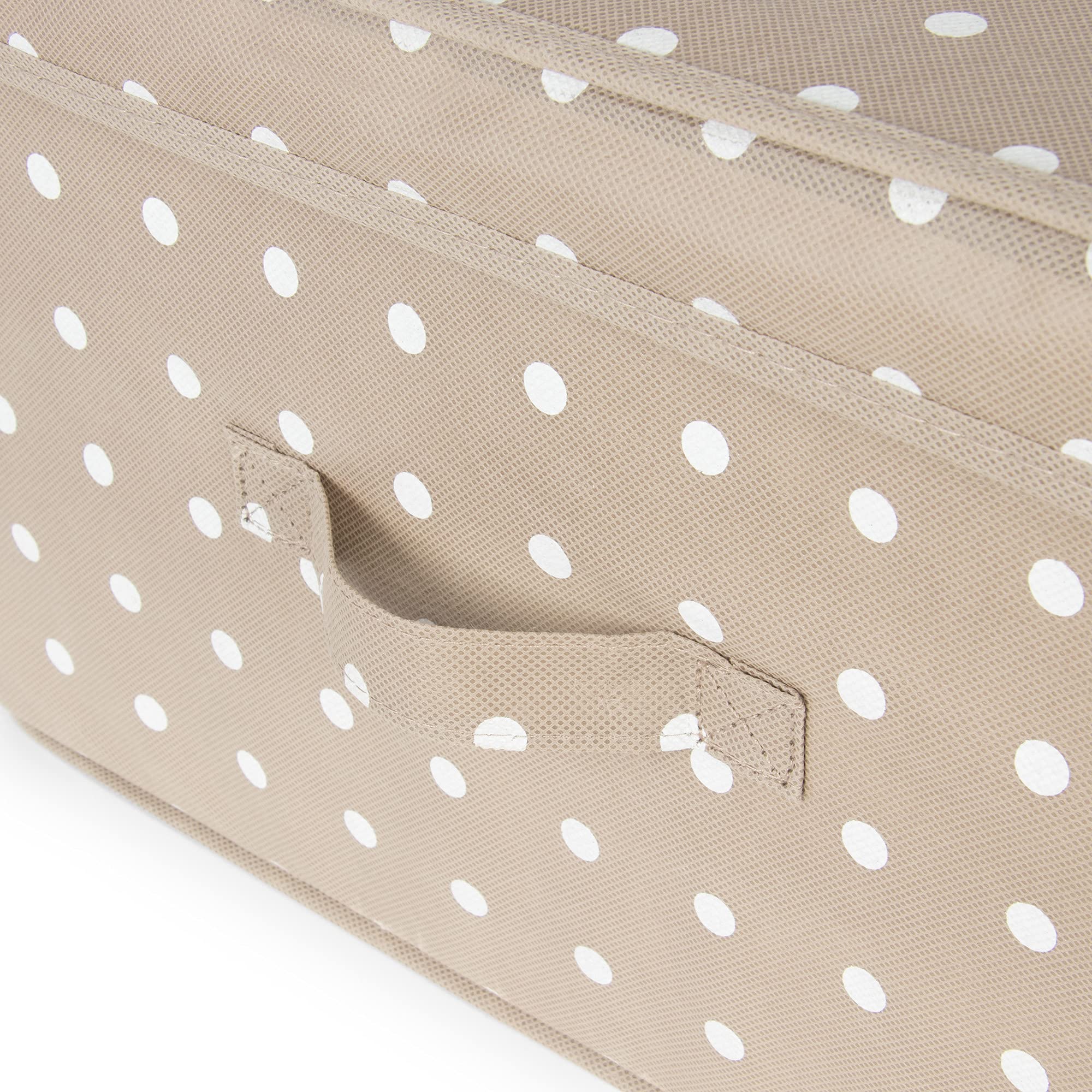 Compactor - Set Di 2 Scatole Pieghevoli Con Coperchio, Polipropilene Non Tessuto e Cartone, Large 40 x 50 x 25 cm, Small 30 x 43 x 19 cm, Gamma Rivoli, Marrone/Bianco, 10444