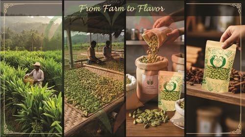 Image of Parshutara Farm Green Cardamom 200g | Premium Green Elaichi | Aromatic Whole Cardamom for Tea, Desserts & Cooking