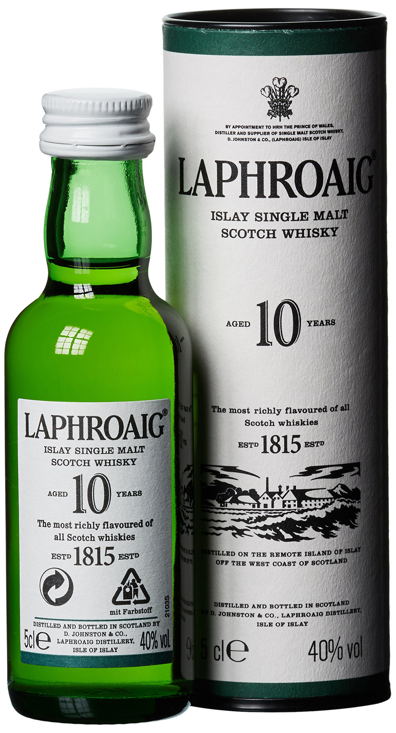 Laphroaig 10 Year Old Single Malt Scotch, 5 cl Miniature