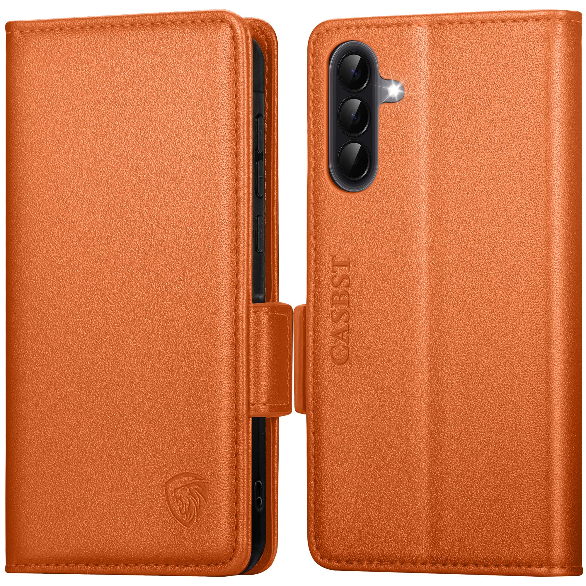 CASBST Handyhülle für Samsung Galaxy A50/A30S Hülle, Premium Leder Schutzhülle Klappbar für Samsung Galaxy A50 Flip Case mit Kartenfach Ständer Magnet Klapphülle für Samsung A50 Hülle (Schwarz)