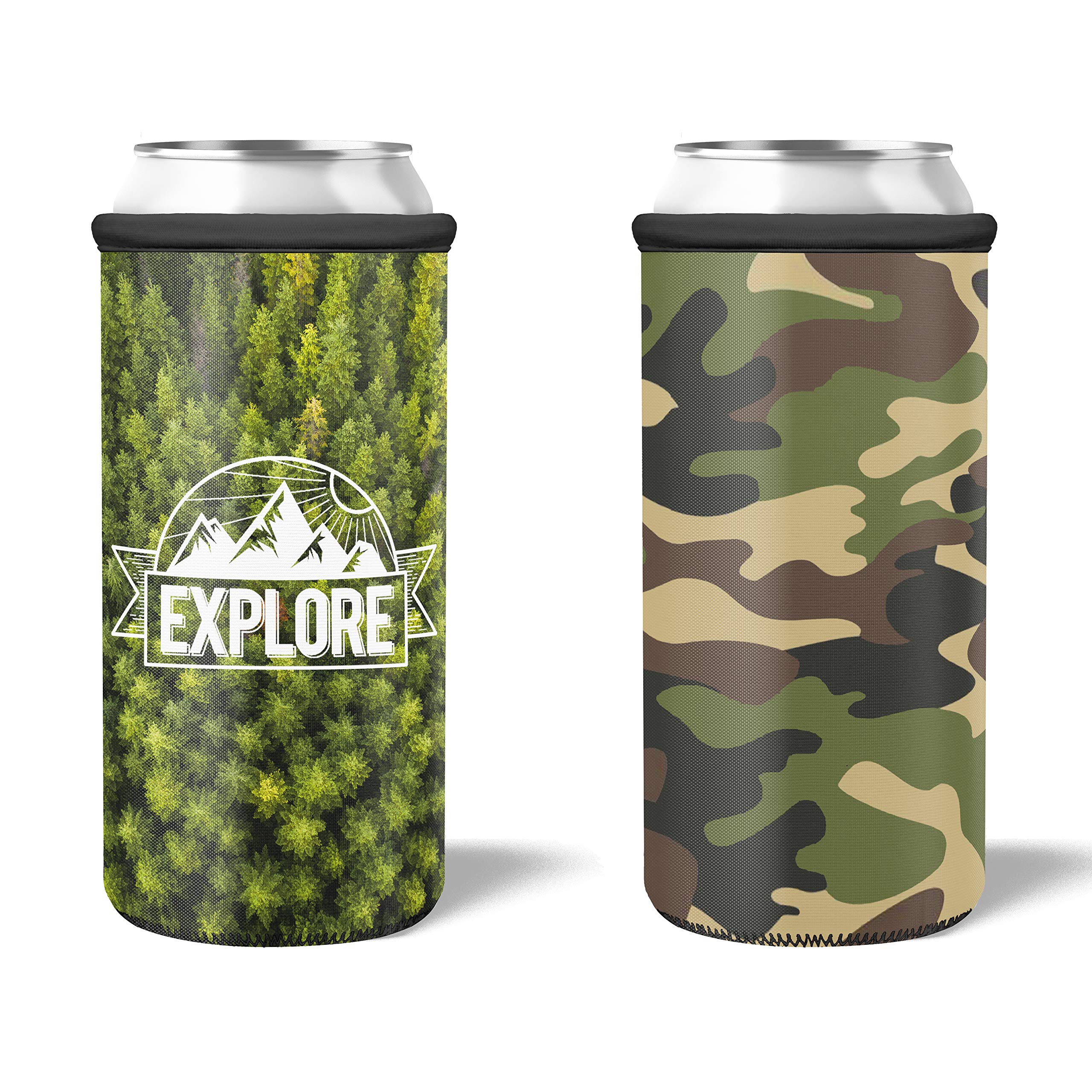 Coozybear 500ml Premium Can Coozy/650ml Bottle Sleeve, Drink Insulator,Can Cooler (SET OF 2) (explore)