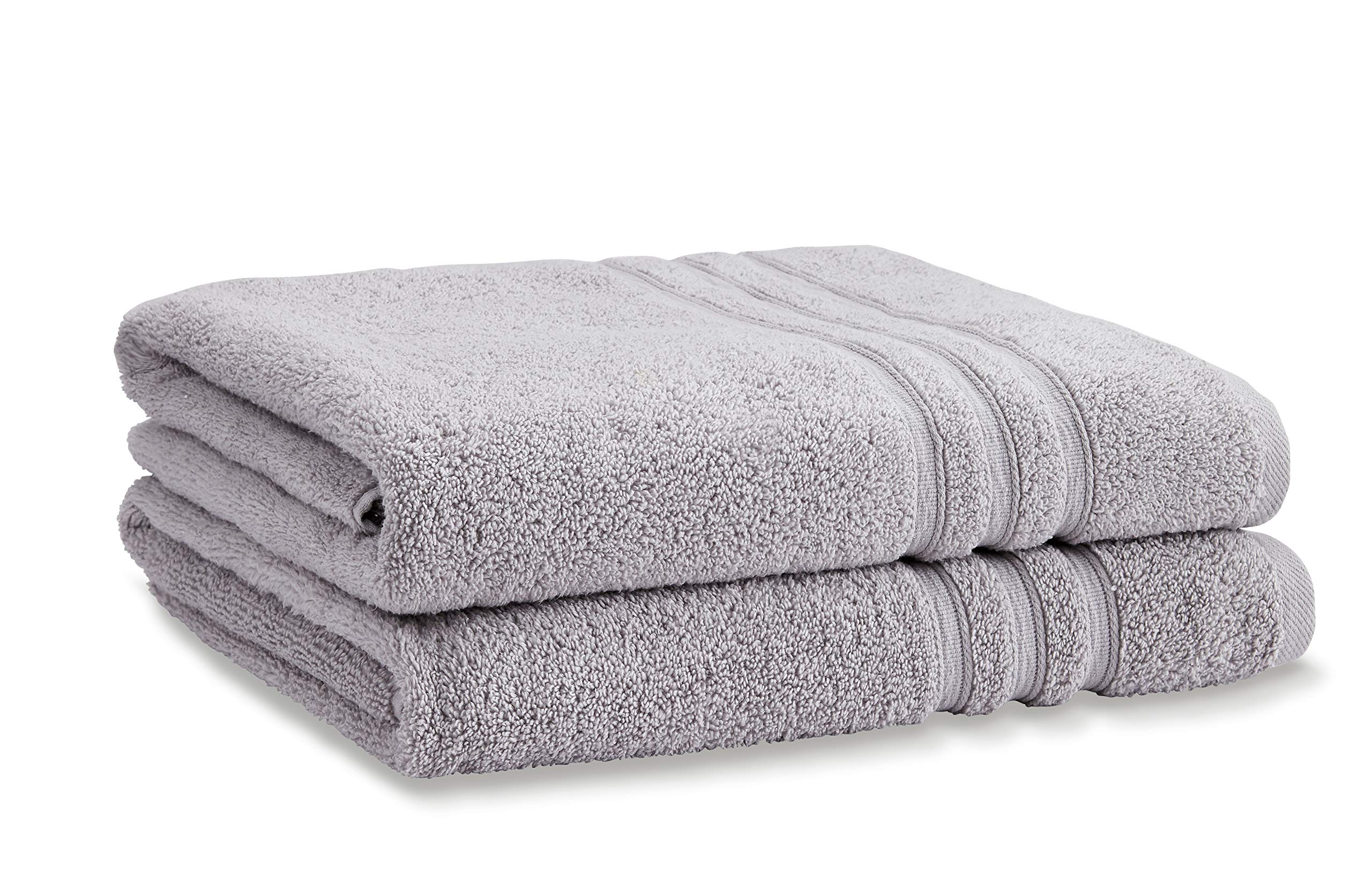 Catherine Lansfield Zero Twist Cotton 90x140cm Bath Sheet Pair Silver Grey โ image 1