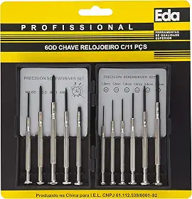 EDA Chaves Para Relojoeiro Com 11 Peças Eda 6Od Preto