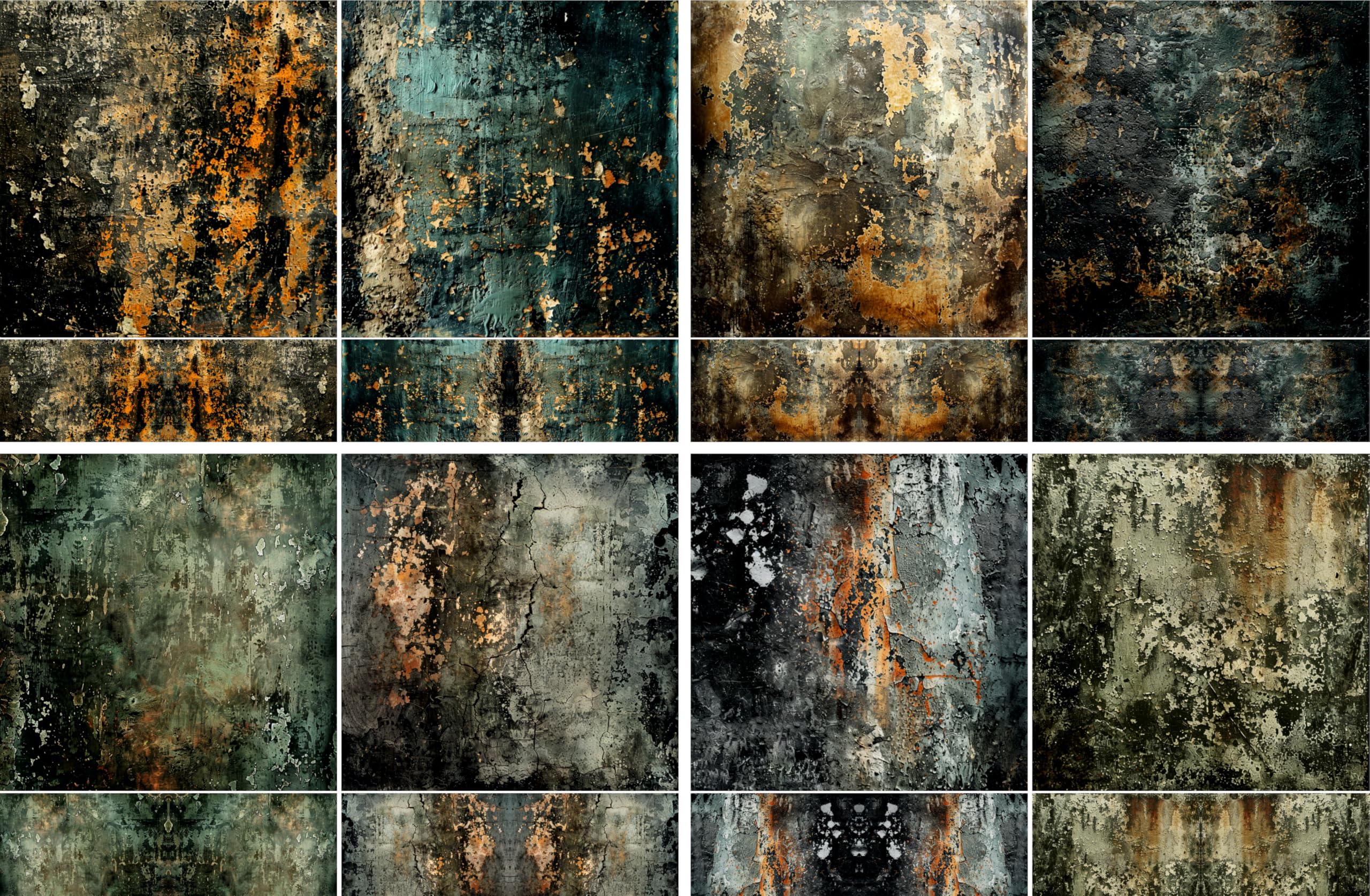 Grunge Wand-Reispapier, 29 x 29 cm (2 Stück) – 8 x strukturierte Decoupage-Designs für Collagen, Kartenherstellung und Bastelarbeiten, Decoupage von CRAFT KREATIVELY