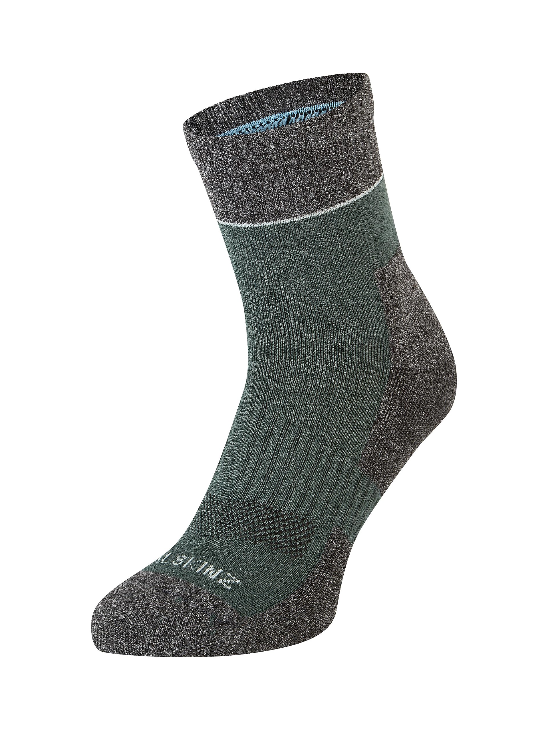 SEALSKINZ | Morston | Unisex Solo QuickDry Ankle Length Warm Weather Everyday Socks | Handles High Perspiration Levels | Breathable & Wearable | M Green/Grey
