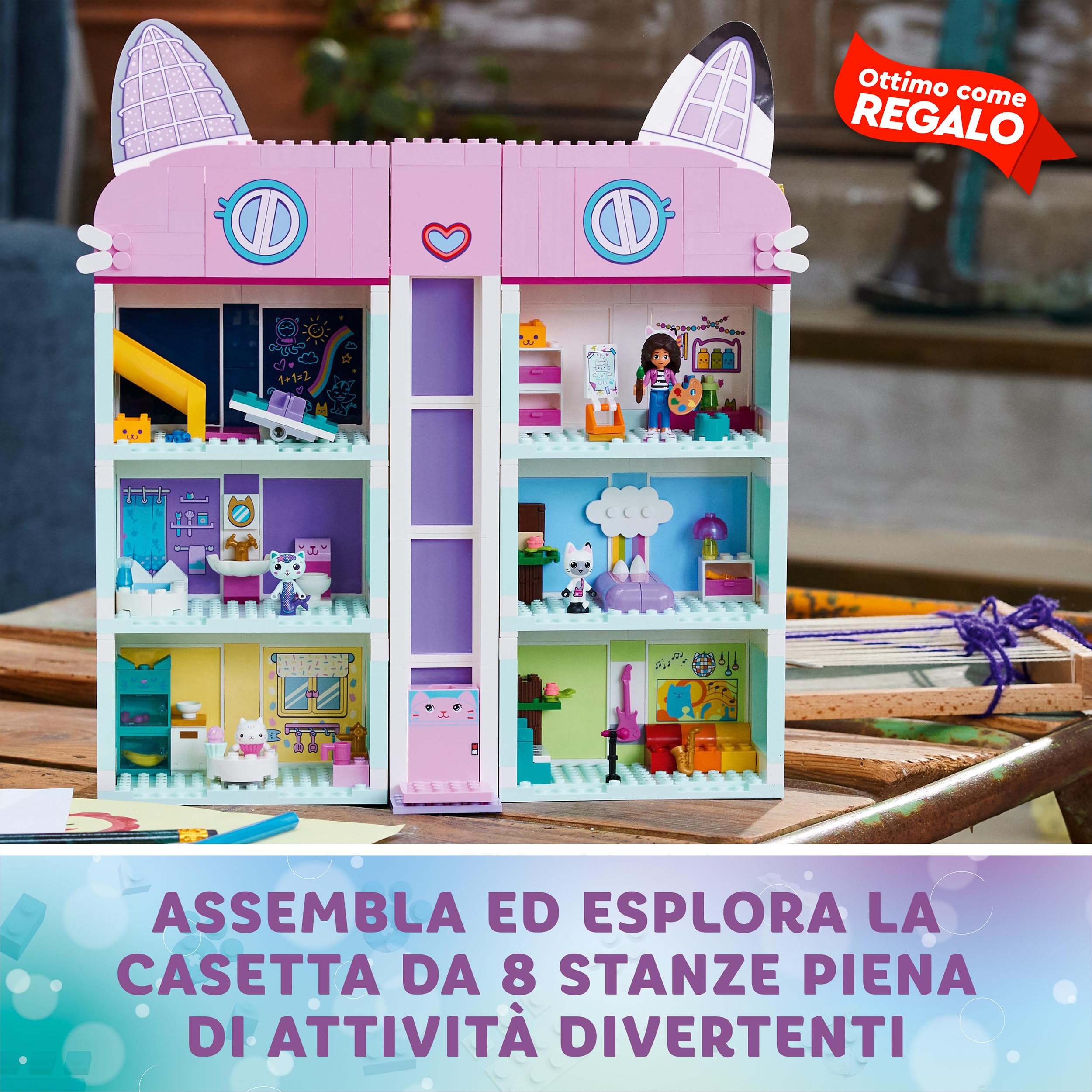 LEGO Gabby's Dollhouse - Casa delle Bambole Giocattolo a 4 Piani con i Personaggi di Gabby, Pandy Panda, Dolcetto e Siregatta e Accessori - Regalo di Compleanno per Bambine da 4 Anni in su - 10788 | Casa delle bambole a 4 piani, Gabby, Pandy Paws & MerCat