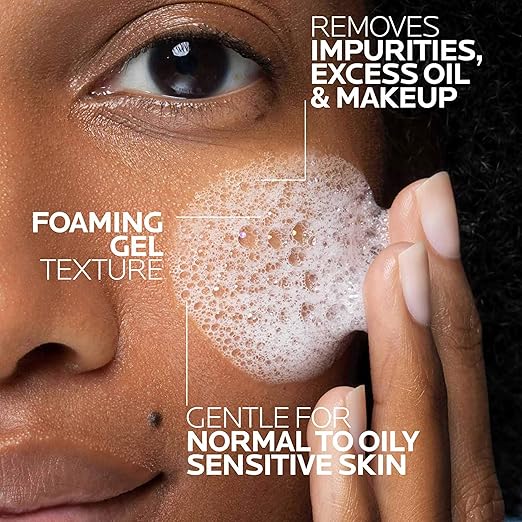 La Roche-Posay Toleriane Purifying Foaming Facial Cleanser, Oil Free Face Wash for Women & Men with Niacinamide + Ceramides, Pore Cleanser Safe For Sensitive Skin, Won't Dry Out Skin, Soap Free