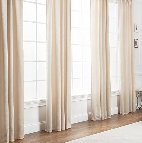 Miniatura 2 de Chanasya Cortinas opacas de alta calidad con 2 paneles en relieve, pestaña trasera 3 en 1, bolsillo para barra, pestaña en anillo, para ventanas,