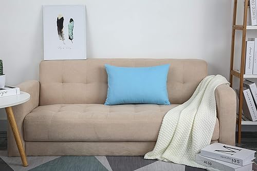 Miniatura 7 de TangDepot - Funda de almohada hecha a mano 100% lona de algodón, Algodón, Azul (Sky Blue)