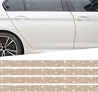 Vista 13 de TOMALL Bling Protector de Puerta de Coche con Parachoques de Cristal Antiarañazos, Tira de Cristales Adhesiva para Protector de Parachoques